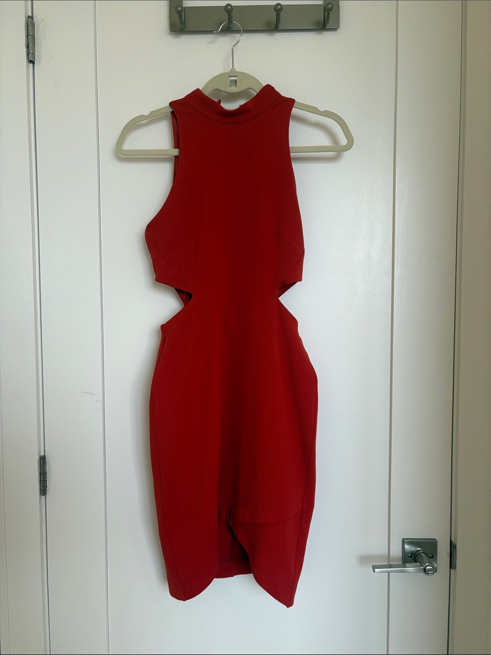 Topshop Red One-Shoulder Cutout Bodycon Dress